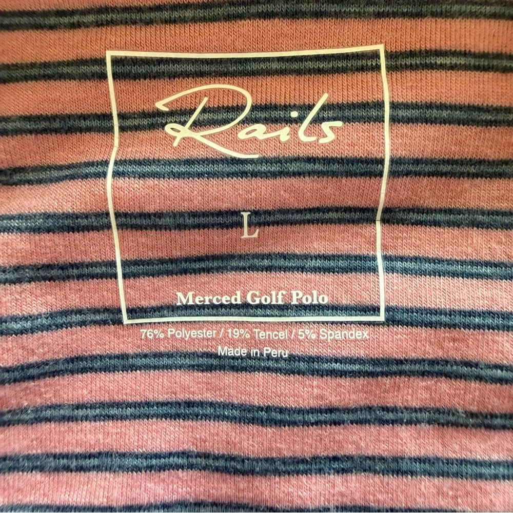 Rails Merced Golf Polo Shirt Mens Size Large Hibiscus Mirage Stripe NWT - Picture 7 of 16